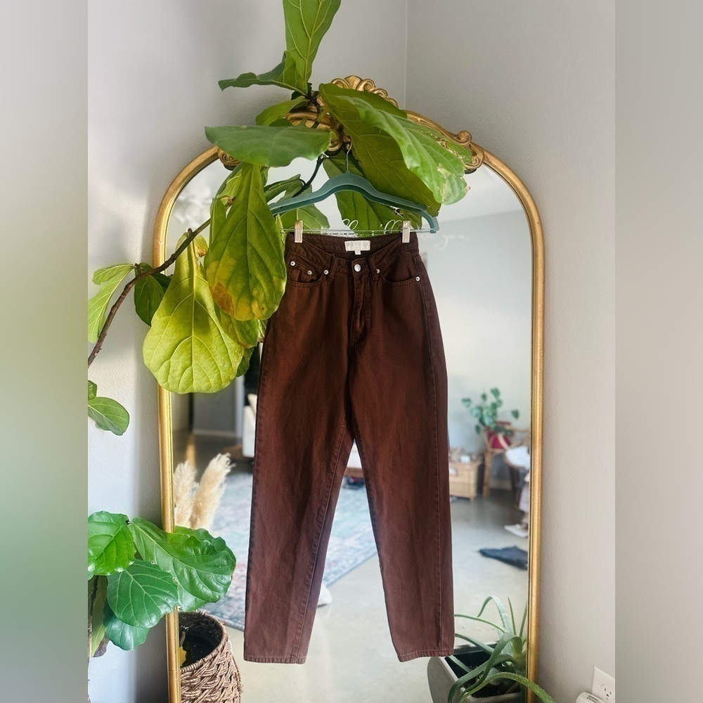 Meshki brown straight leg jeans size 0